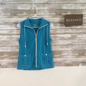 ZENergy by CHICO’S zip vest/aqua/size 0